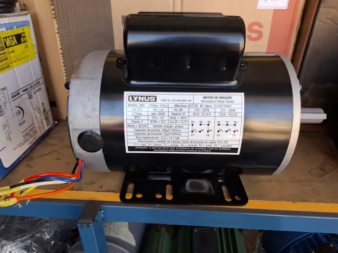Motor monofásico 2cv 2polos 3450rpm