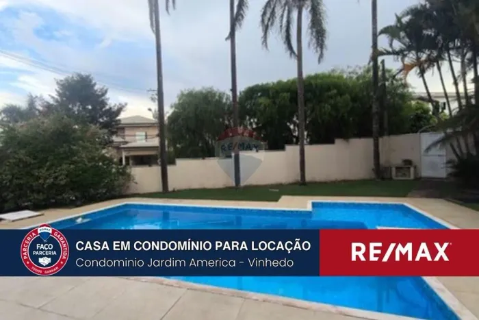 Casa sobrado para alugar com 4 quartos em condomínio fechado em Vinhedo / SP - Valor mensa