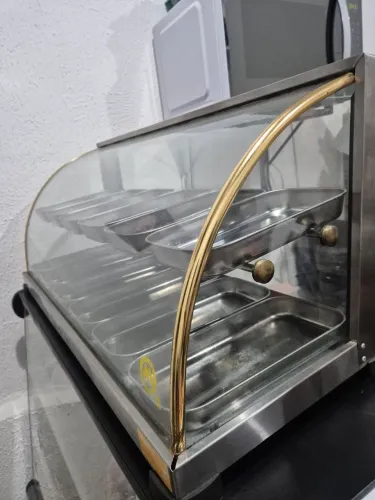 Estufa vitrine 12 bandejas Dupla linha ouro