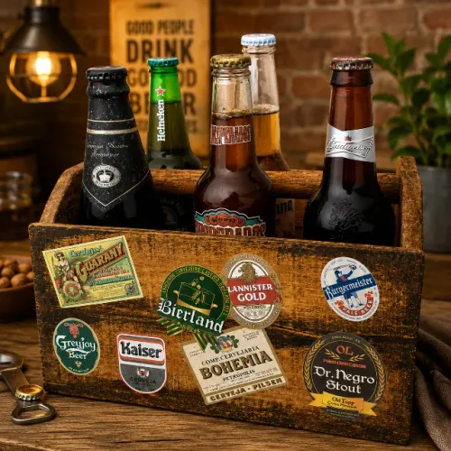 Caixote de Madeira Decorativo para Cervejas - Estilo Rústico/Vintage | Porta Garrafas