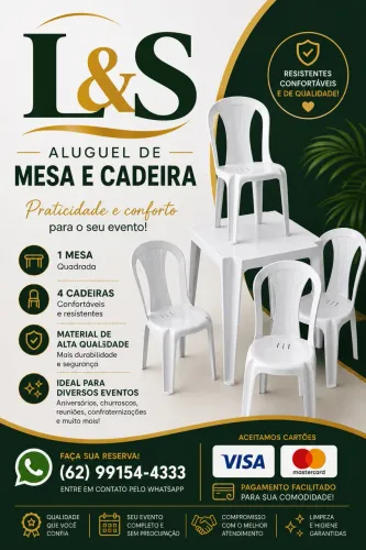 Aluguel de mesa e cadeira