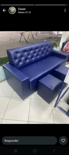 Sofá  de couro  im charme pra sua sala..
