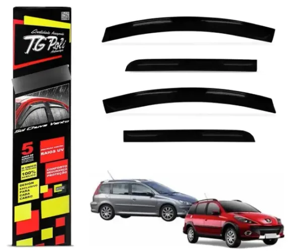 Calha para carro (defletor) Peugeot 206/207 SW e Escapade 00/13 4 portas