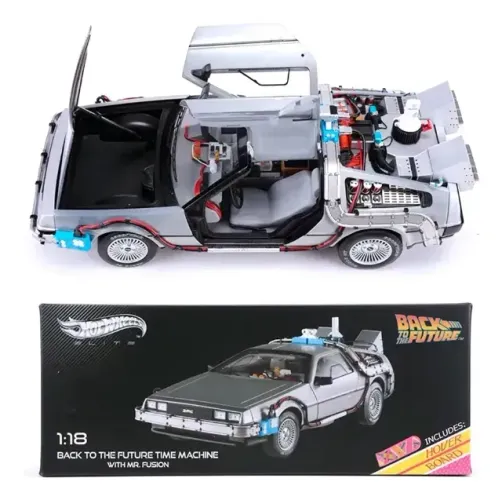 Miniatura Hot Wheels Elite Delorean Back To The Future 1:18 De Volta Para O Futuro