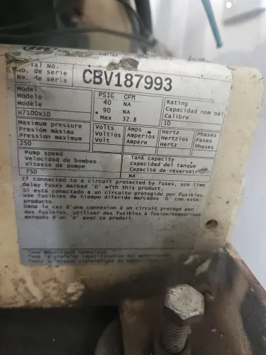 Compressor de Ar Duplo Cabeçote Ingersoll Rand + Reservatório de Ar 1.000 litros