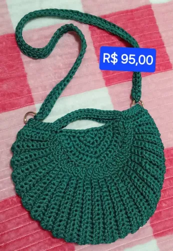 Bolsa de crochê fio náutico casual