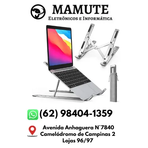 Suporte Para Notebook E MacBook em Alumínio com Altura Ajustável Metal