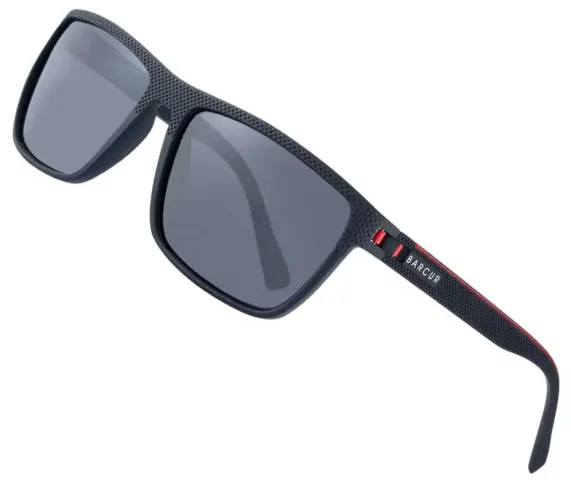 Óculos de Sol BARCUR Preto Armação leve e confortável C Lentes Polarizadas UV400 Promoção