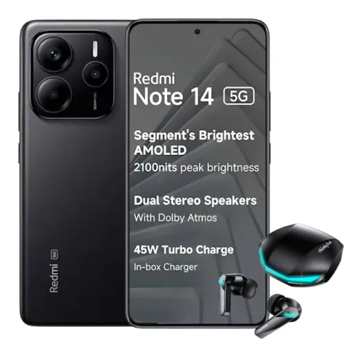 Xiaomi Redmi Note 14 5g 256 Gb Dual Sim 8 Gb Cor Preto + brinde fone Lenovo