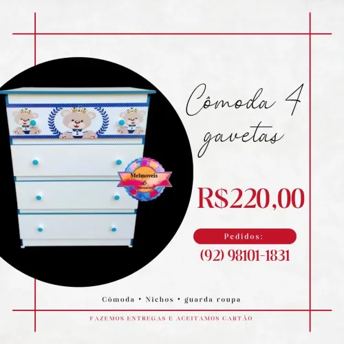 Cômoda 4 gavetas em oferta 220$