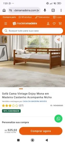 Sofá cama vintage enjoy - 3 meses de uso 