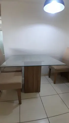 Mesa de Jantar de Vidro 90 x 90cm
