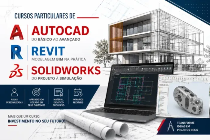 Curso particular: AutoCAD, Solidworks e Revit, presencial.