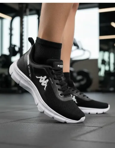 Tênis Kappa Run 200 Branco e Preto Original Caminhada Academia