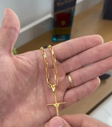 Colar banhando a ouro 18k tijolinho
