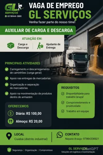 Vaga para diária carga e descarga 