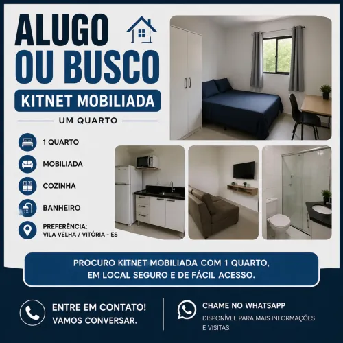 BUSCO KITNET MOBILIADA PARA CASAL