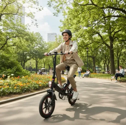Bicicleta Elétrica Dobrável Tomate Mbe-v030 Com Luzes.