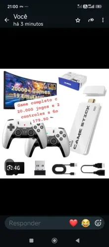 Game emulador c 20.000 jogos 2 controle s fio