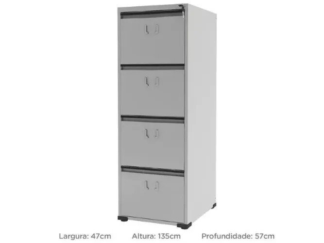 Arquivo De Aço C/ 4 Gavetas P/ Pasta Suspensa