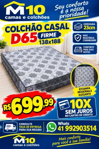 Colchão D65 casal firme novo # 10x sem juros no cartão