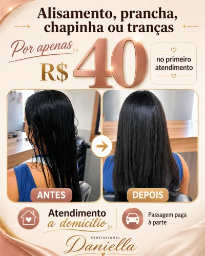 Alisamento, Prancha, Chapinha ou Tranças por R$40