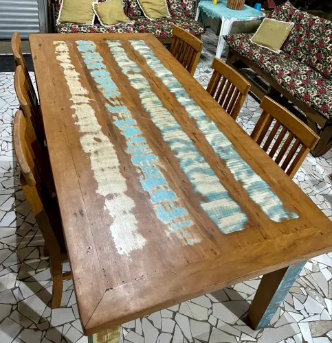 Mesa Rústica de madeira maciça