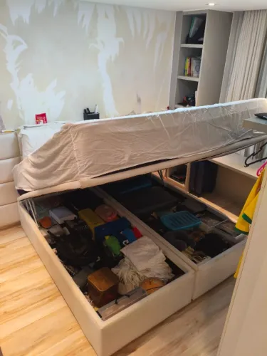 Cama Box Baú King Size + Colchão Ortobom Molas Ensacadas (2 Opções)