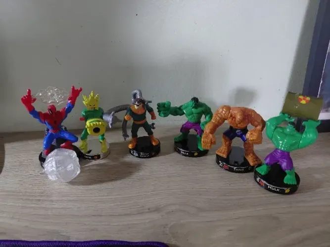Lote Figuras Marvel Attactix 2006 Hasbro (hulk, homem aranha, coisa, electro, doc ock)