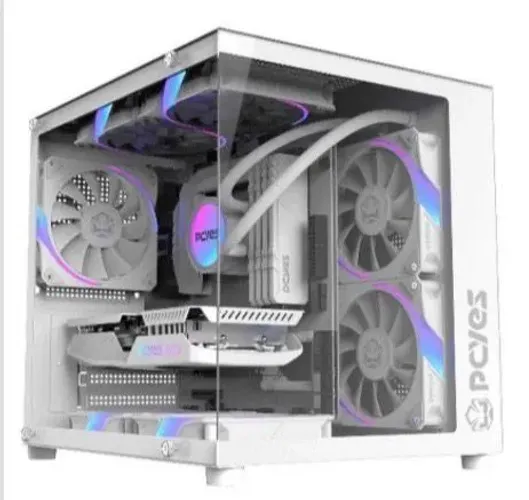 Gabinete gamer aquário branco