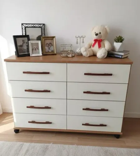 Cômoda de 8 Gavetas Premium - Design Elegante e Grande Capacidade de Armazenamento!