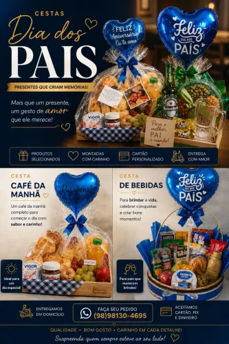 Cestas dia dos pais , cesta de café da manhã 