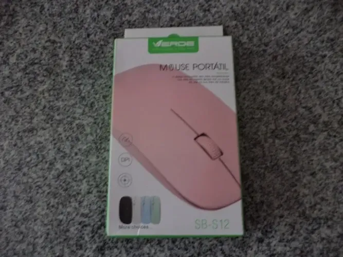 Mouse Verde Portátil USB Com Fio SBS12 Preto
