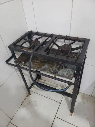 Fogão Industrial 2 Bocas com Suporte/Gabinete Alta Pressão