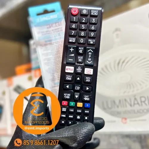 Controle Remoto para TV, Televisão Samsung LCD, LED ou SMART botão Netfl1x, Pr1me vídeo