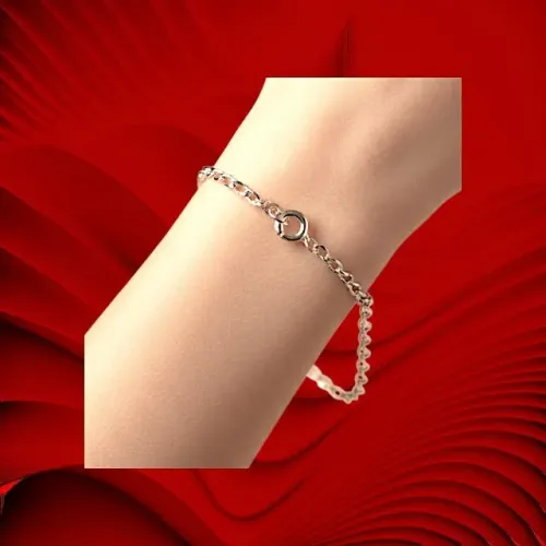 Pulseira Infantil Unissex de Prata Polida