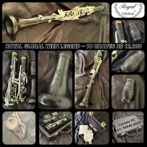 CLARINETE ROYAL GLOBAL WIEN LEGEND - PROFISSIONAL 18 CHAVES