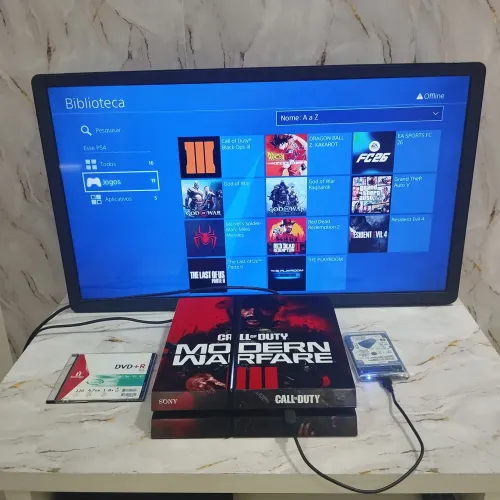 PS4 1TB DESBLOQUEADO COM 11 JOGOS