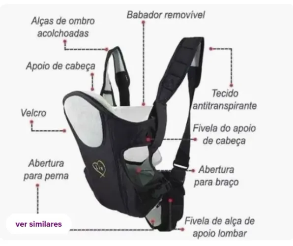 suporte canguru 3 em 1 Meu Bebê LiV