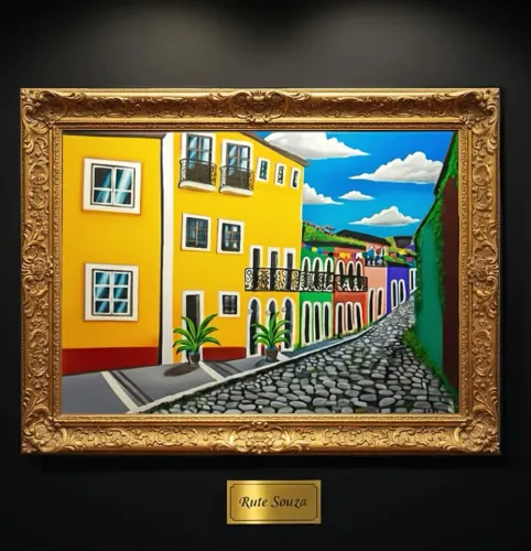 Rua do Giz - Pintura em tela com tinta acrílica 