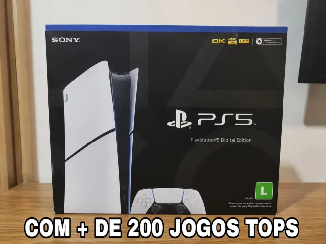 PS5 slim + 200 jogos tops