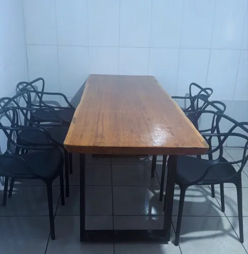 Mesa 2 .5 mts Angelim pedra pé industrial