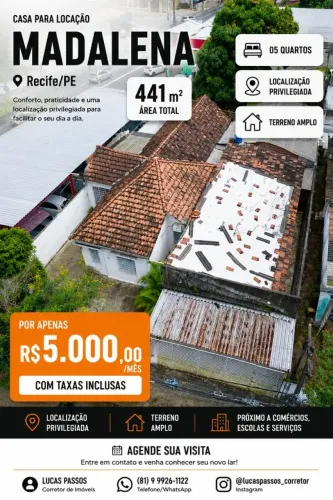 Casa na Madalena | 441m2 | Residencial | Comercial | 05 quartos