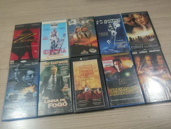Lote 10 Fitas VHS originais testadas sem mofo