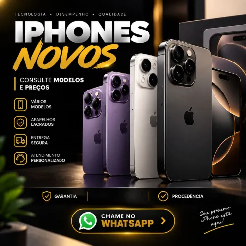 iPhones novos e usados.