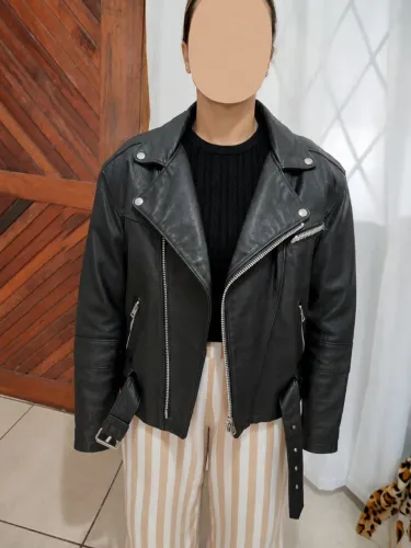 Jaqueta de couro vintage original dos amos 90