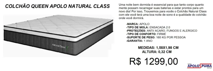 COLCHÃO QUEEN DE MOLAS ENSACADAS - PARCELAMOS SEM JUROS