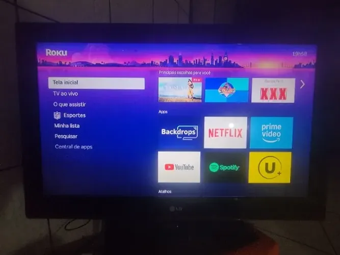 TV LCD 32' LG FUNCIONANDO 100% ( ACOMPANHA ROKU TV )