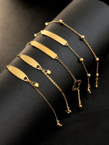 Pulseiras Infantis para Gravação em Ouro 18k 750