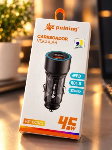 Carregador veicular com tecnologia PD e QCA Turbo